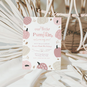 Invitation Petit Citrouille Automne Premier Anniversaire