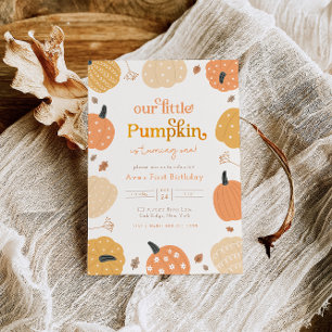 Invitation Petit Citrouille Automne Premier Anniversaire