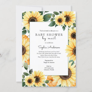 Invitation Petit Citrouille avec Baby shower de tournesols pa