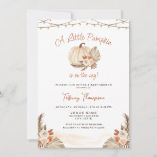 Invitation Petit Citrouille Boho Pampas Baby shower de chute 