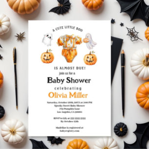 Invitation Petit Citrouille Boo - Baby shower d'Halloween