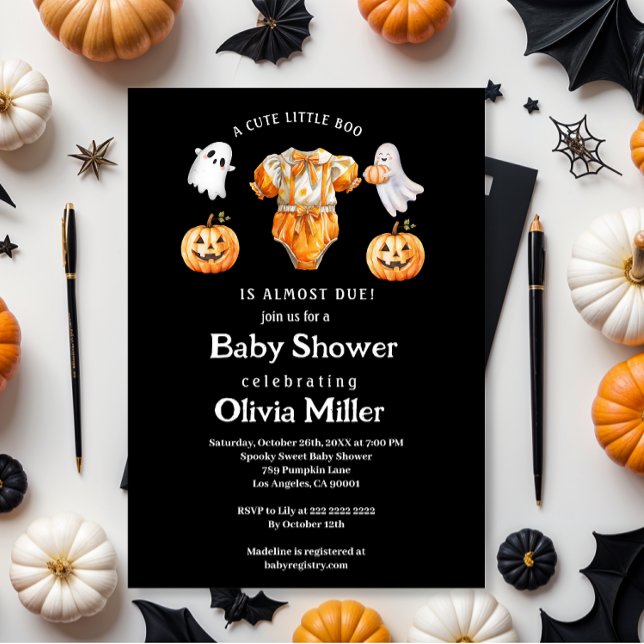Invitation Petit Citrouille Boo - Baby shower d'Halloween (Créateur téléchargé)