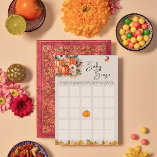 Invitation Petit Citrouille Carton de Bingo pour Baby Shower