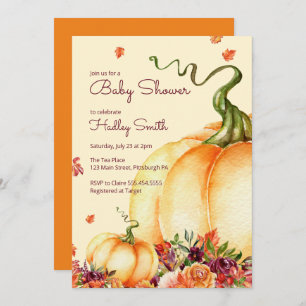 Invitation Petit citrouille, chute laisse baby shower