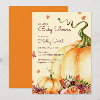 Invitation Petit citrouille, chute laisse baby shower