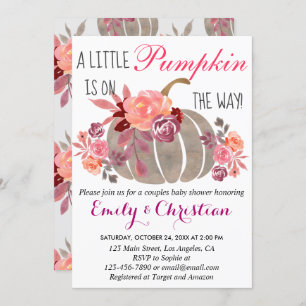 Invitation Petit Citrouille Couples d'automne Baby shower Flo