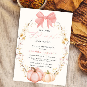 Invitation Petit Citrouille en route Automne Octobre baby sho