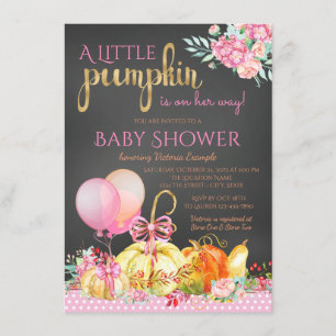 Invitation Petit Citrouille Filles Chalkboard Baby shower Aut