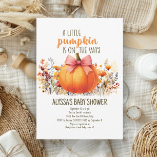 Invitation Petit Citrouille Fleurs d'automne Baby shower fill