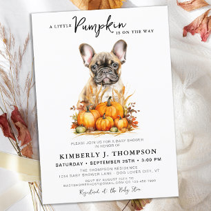 Invitation Petit Citrouille mignon Chiot Baby shower d'automn