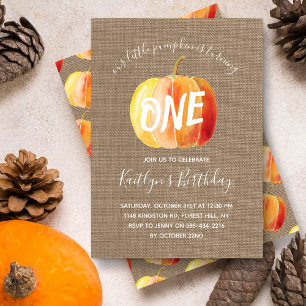 Invitation Petit Citrouille Rustique Burlap 1er anniversaire