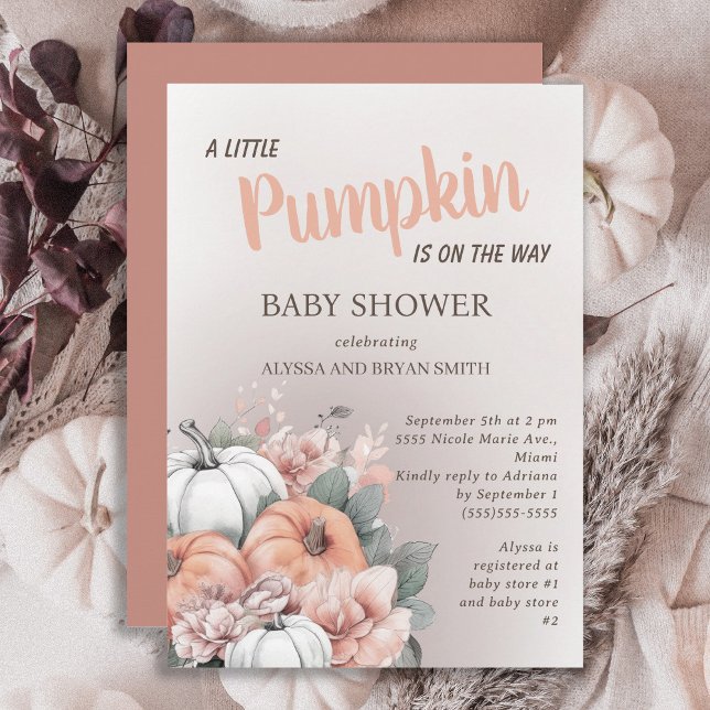 Invitation Petit Citrouille sur le chemin Automne Baby shower (Créateur téléchargé)