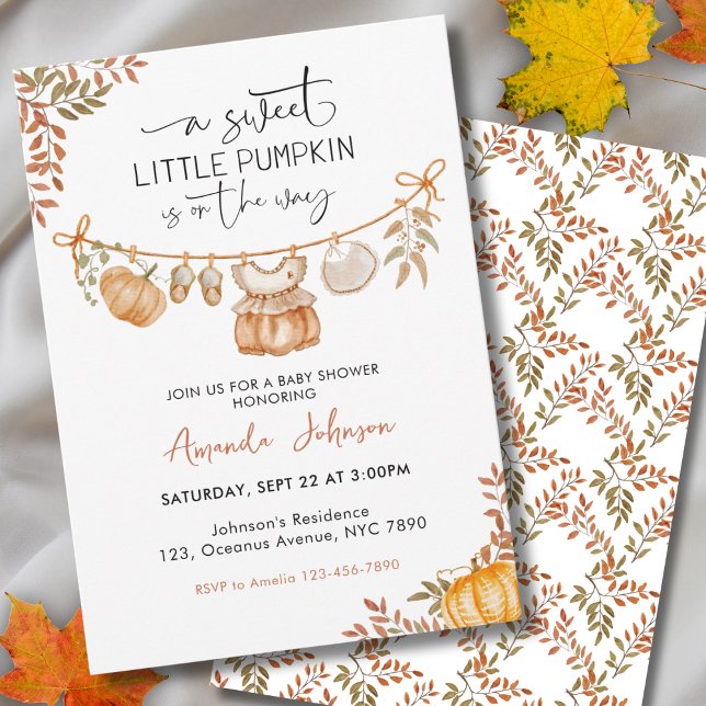 Invitation Petit Citrouille sur le chemin Baby shower d'autom (Créateur téléchargé)