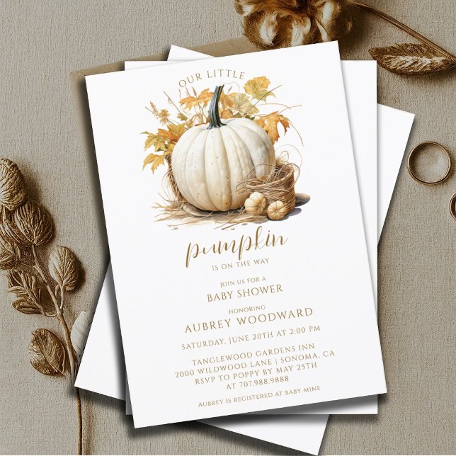 Invitation Petit Citrouille Sur Le Chemin Baby shower D'Autom (Créateur téléchargé)