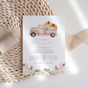 Invitation Petit Citrouille sur le chemin Floral Girl Baby sh