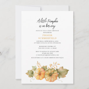 Invitation Petit Citrouille sur Way Baby shower automne