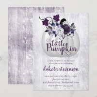 Petit Citrouille | Violet violet Baby shower rusti