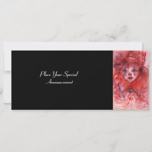 Invitation PETIT CLOWN ROUGE,Invitation d'anniversaire Rose N