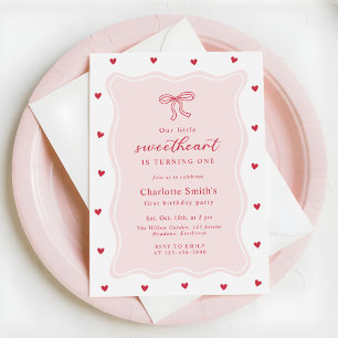 Invitation Petit coeur tendre arc de la Saint-Valentin 1er an