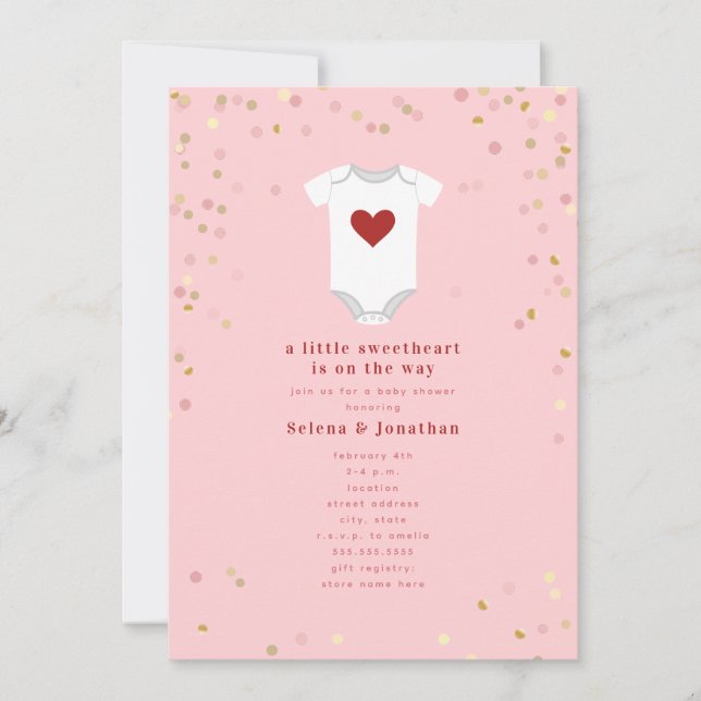 Invitation Petit Costume Soeur Saint Valentin Baby shower I (Devant)