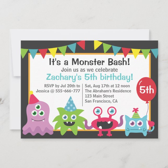 Invitation Petit coup mignon de fête d'anniversaire de (Devant)