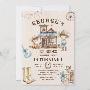 Invitation Petit Cowboy Cute Baby Horse Anniversaire