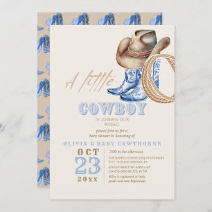 Invitation Petit Cowboy Premier Baby shower Rodéo