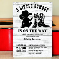 Petit cowboy rustique baby shower noir et blanc