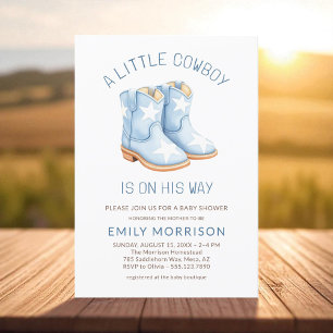 Invitation Petit Cowboy sur le chemin mignon Baby shower garç
