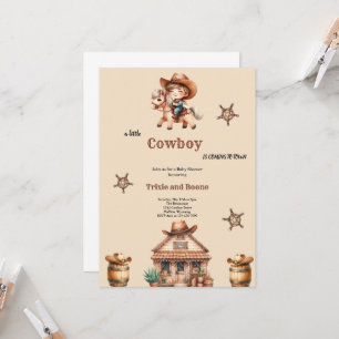 Invitation petit cowboy vient en ville cowboy babyshower