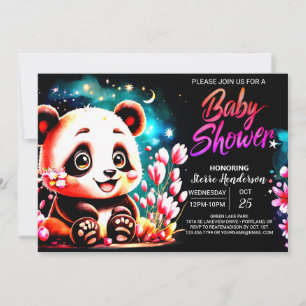 Invitation Petit Cutie Panda Rose Bliss Baby shower fille
