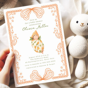 Invitation Petit Cutie Swaddled BabyDouche