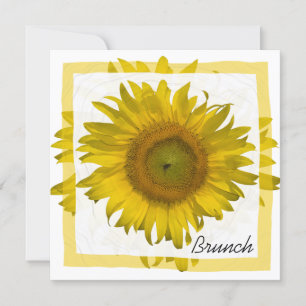 Invitation Petit déjeuner après mariage aux tournesols jaunes