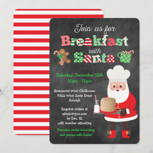 Invitation Petit-Déjeuner Avec Père Noël Chalboard Style