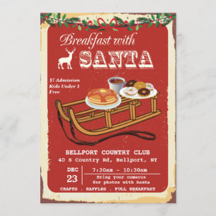 Invitation Petit déjeuner avec Père Noël Christmas Party Invi