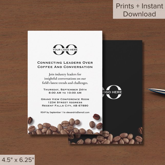 Invitation petit-déjeuner d'affaires avec logo (Créateur téléchargé)