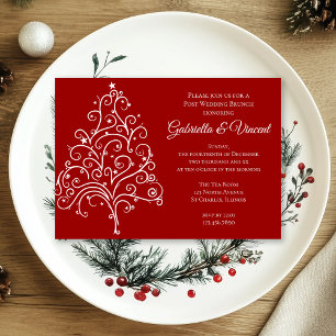 Invitation Petit déjeuner d'après-mariage hivernal sous l'arb