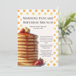 Invitation Petit déjeuner de crêpes d'anniversaire du matin