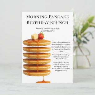 Invitation Petit déjeuner de crêpes d'anniversaire du matin
