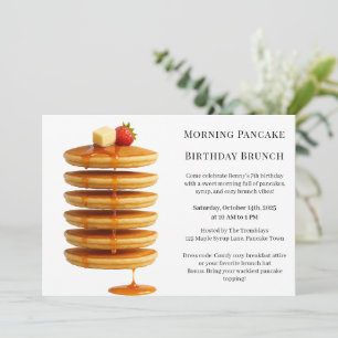 Invitation Petit déjeuner de crêpes d'anniversaire du matin