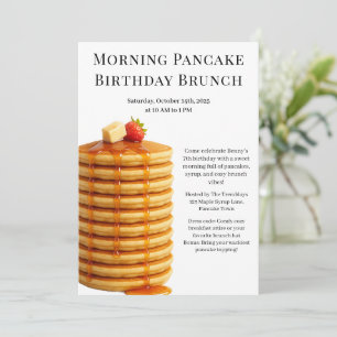 Invitation Petit déjeuner de crêpes d'anniversaire du matin