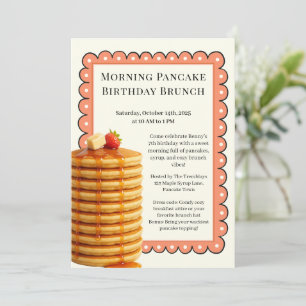 Invitation Petit déjeuner de crêpes d'anniversaire du matin