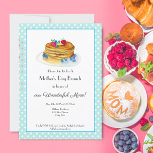 Invitation Petit déjeuner de la fête des mères en pancakes à