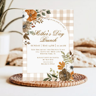 Invitation Petit déjeuner de la fête des Mères rustique flora