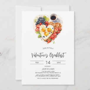 Invitation Petit déjeuner de la Saint-Valentin, Petit déjeune