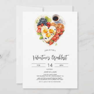 Invitation Petit déjeuner de la Saint-Valentin, Petit déjeune
