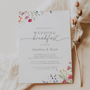 Invitation Petit déjeuner de mariage aux fleurs sauvages colo
