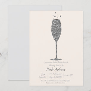 Invitation Petit déjeuner de mariage avec du champagne pétill