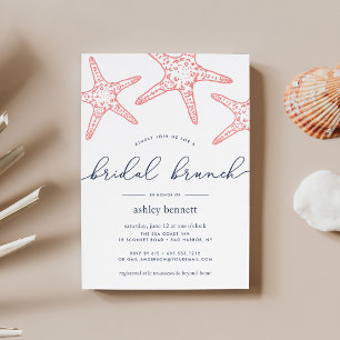 Invitation Petit déjeuner de mariage avec étoiles de mer Cora
