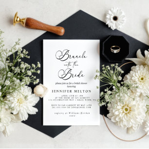 Invitation Petit déjeuner de mariage avec la mariée en écritu